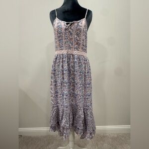 Japna Pink Floral Midi Dress